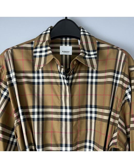 Burberry Multicolor Check Stretch Cotton Shirt Dress