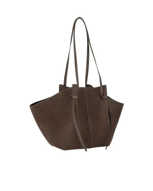 Yuzefi Brown Large Mochi Suede Tote Bag