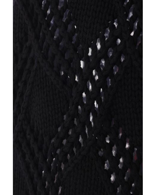 Jil Sander Blue Long-Sleeved Hollow Sweater