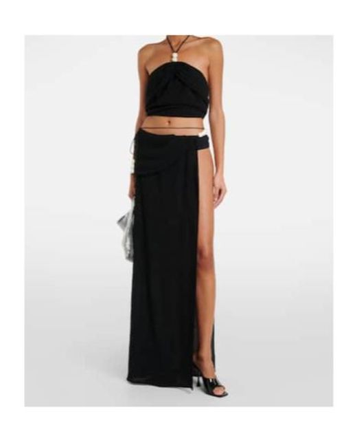 Magda Butrym Black Embellished Maxi Skirt