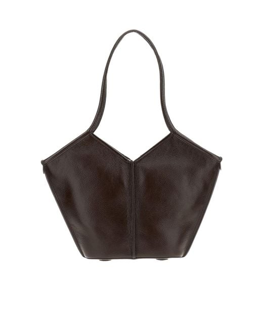 Hereu Brown Calella S Leather Tote Bag
