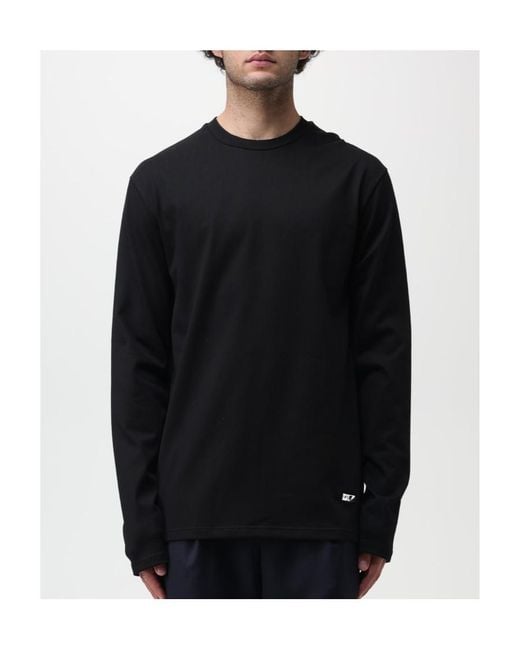 Jil Sander Black Long-Sleeved Crewneck T-Shirt for men