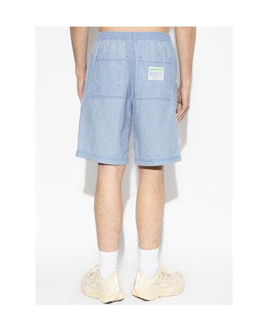 American Vintage Blue Patch Pocket Shorts for men