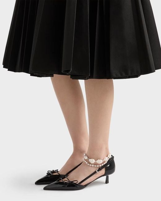 Prada White Pearl And Safety-Pin Anklet
