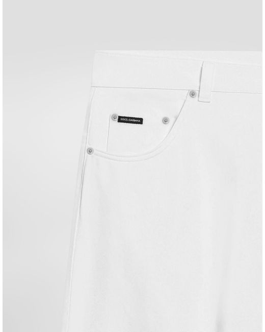Dolce & Gabbana White Distressed Slim Jeans for men