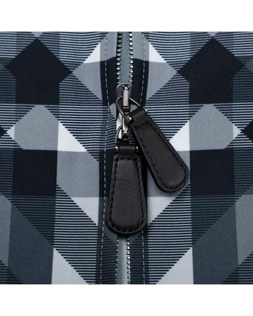 Burberry Blue Geometric-Pattern Printed Zipped Shirt for men