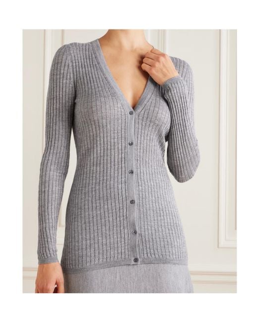 Gabriela Hearst Gray Long Sleeve Cardigan