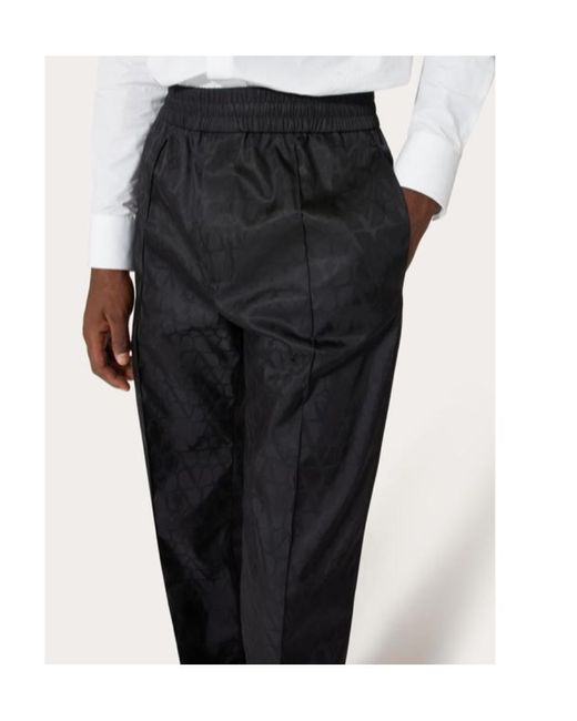 Valentino Black Toile Iconographe High Waist Pants for men