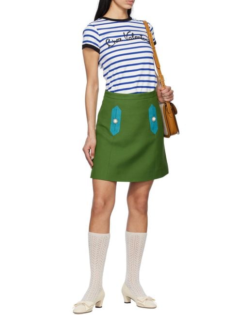 Valentino Blue Striped Crewneck T-Shirt