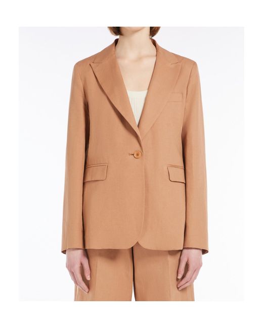 Weekend by Maxmara Natural Cotton And Linen Blazer
