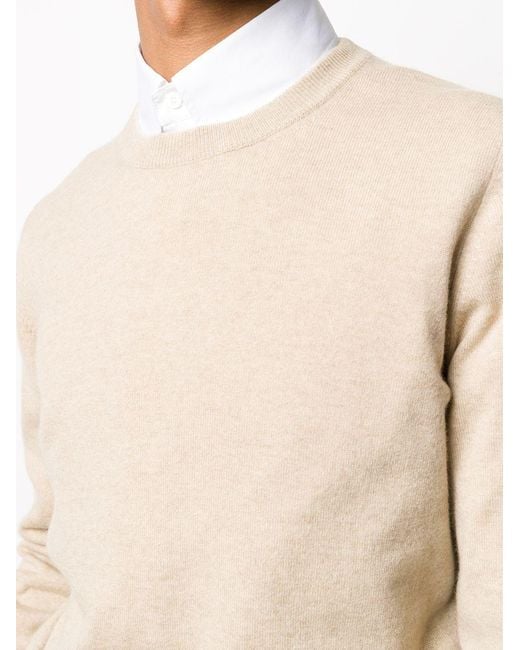 Brunello Cucinelli Natural Crewneck Knitted Jumper for men