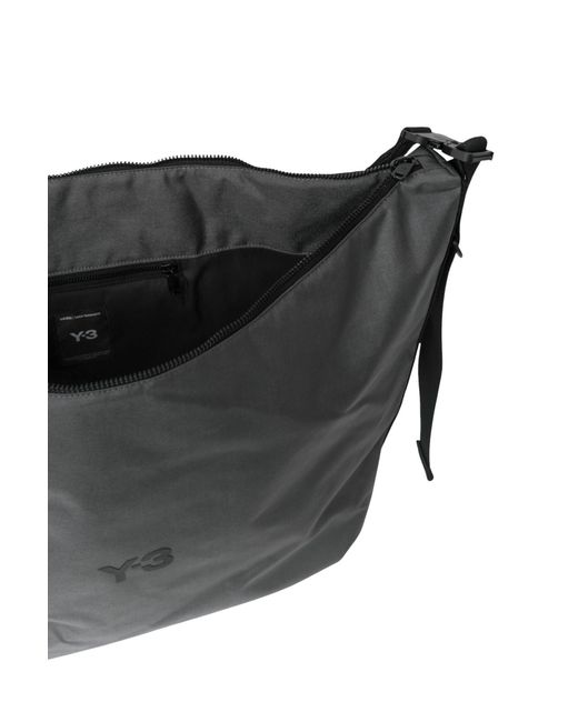 Y-3 Black Logo Patch Shoulder Bag for men