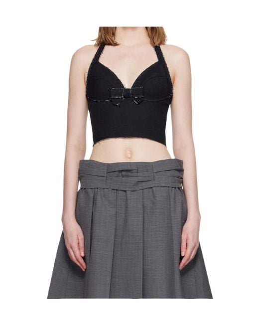 ShuShu/Tong Black Bow-Tie Suspenders
