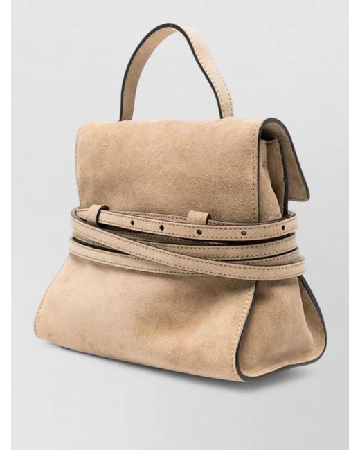 Moschino Natural Belt-Detail Mini Bag