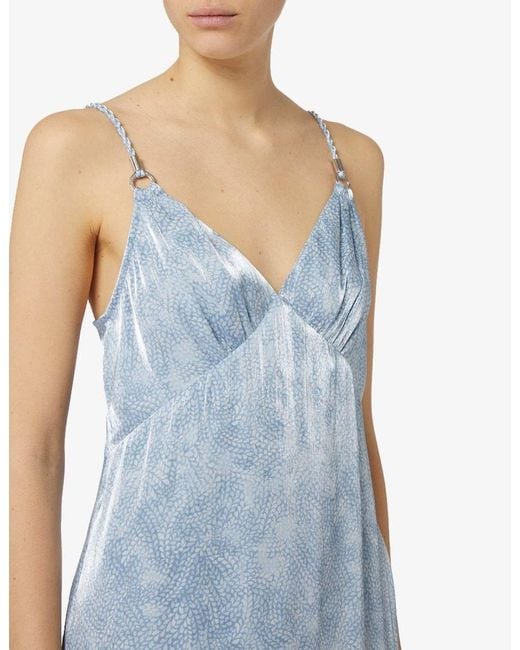 MICHAEL Michael Kors Blue Allover Print Spaghetti Strap Dress