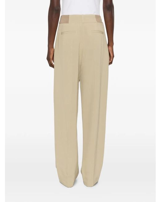 Victoria Beckham Natural Fluid Tailored Trousers