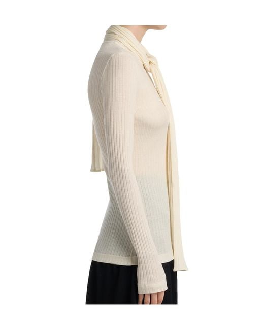 Totême  White Long-Sleeve Knit T-Shirt