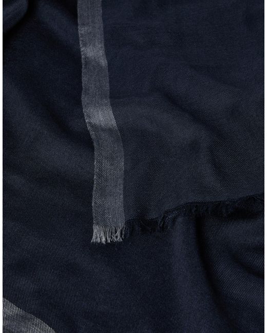 Brunello Cucinelli Blue Fringed Scarf for men