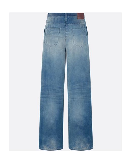 Dior Blue Homme Mid-Rise Corduroy Pants for men