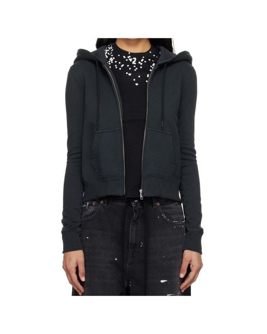 MM6 by Maison Margiela Black Hooded Zip-Up Jacket