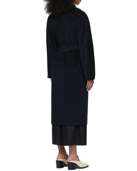 Max Mara Blue Madame Double-Breasted Belted Coat