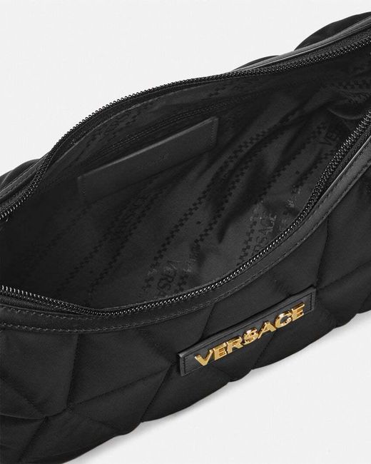 Versace Black Zip-Up Padded Shoulder Bag for men
