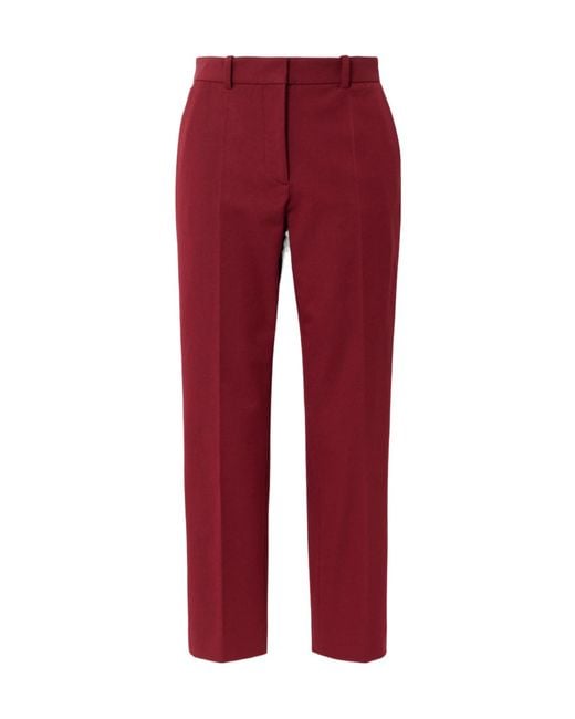 Joseph Red Coleman Cropped Stretch-Twill Straight-Leg Pants