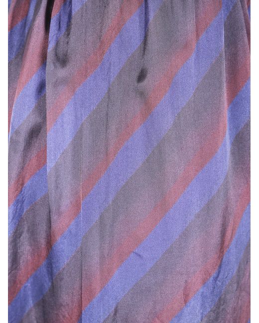 Dries Van Noten Purple 'Puvis Bis Long 2256' Stripe Printed Trousers