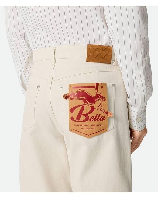 Bottega Veneta Natural Turned Up Hem Wide-Leg Jeans for men
