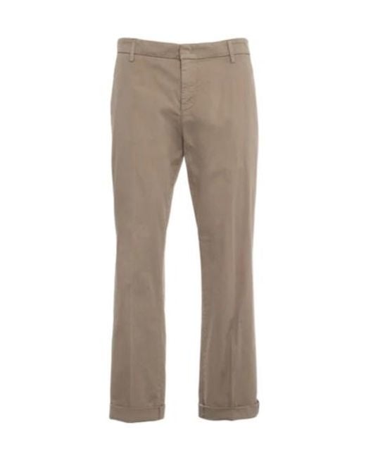 Dondup Gray Gaubert Cuffed Slim Pants for men