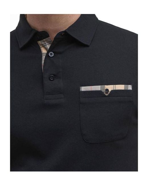 Barbour Black Corpatch Tailored Short-Sleeved Polo Shirt for men
