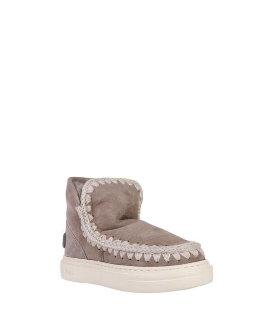 Mou Natural Eskimo Bold Logo Ankle Boots