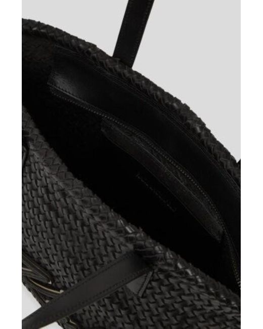 Karl Lagerfeld Black Logo Woven Tote Bag
