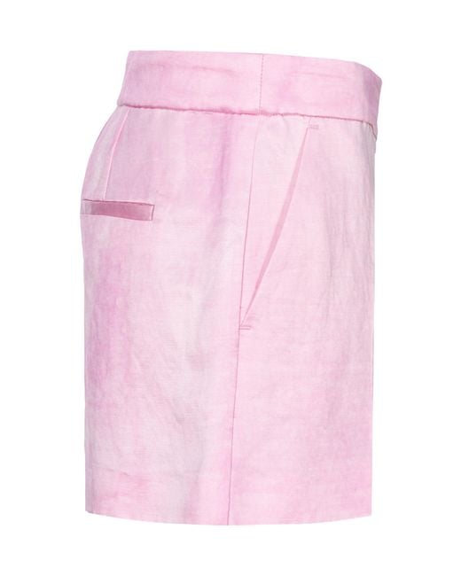 Pinko Pink Pleat Detailed Tailored Shorts