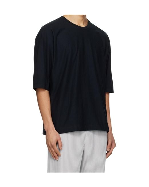 Homme Plissé Issey Miyake Black Basic T-Shirt for men