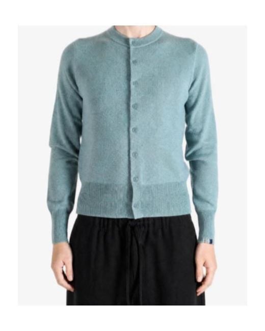 Extreme Cashmere Blue Long-Sleeve Single-Breasted Cardigan for men