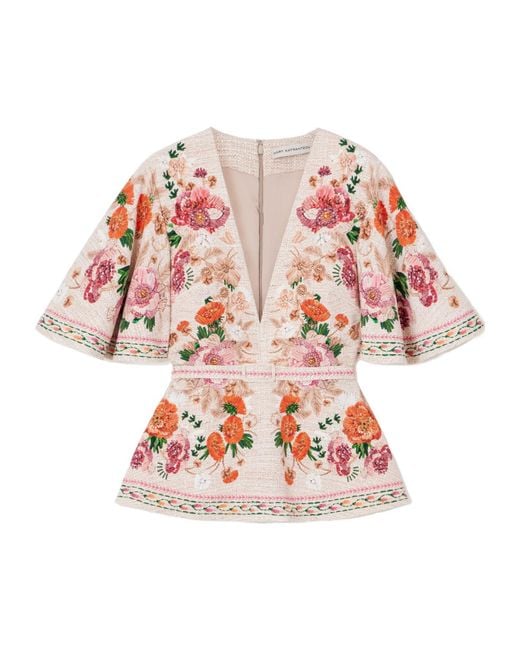 Mary Katrantzou Red Printed Jersey Blouse