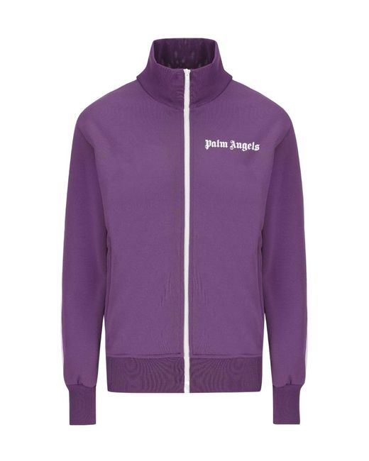 Palm Angels Purple Logo-Print Track Jacket