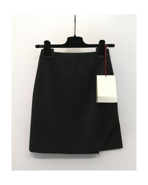 McQueen Black Irregular Hem Skirt