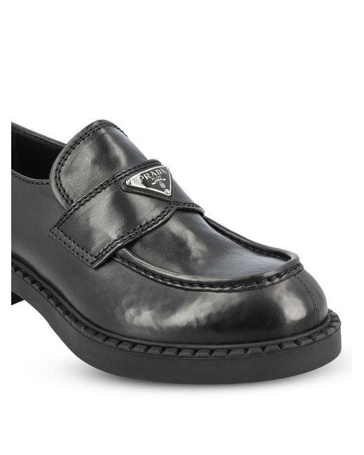 Prada Black Logo Loafers for men