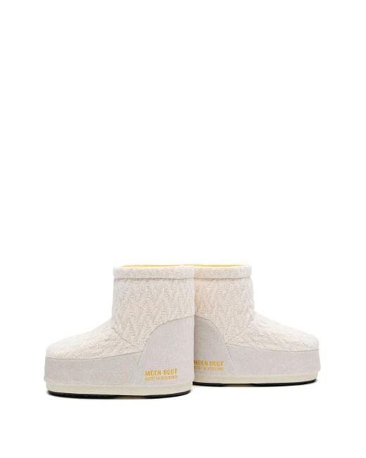 Moon Boot White X Guest Knitted Panel Snow Boots