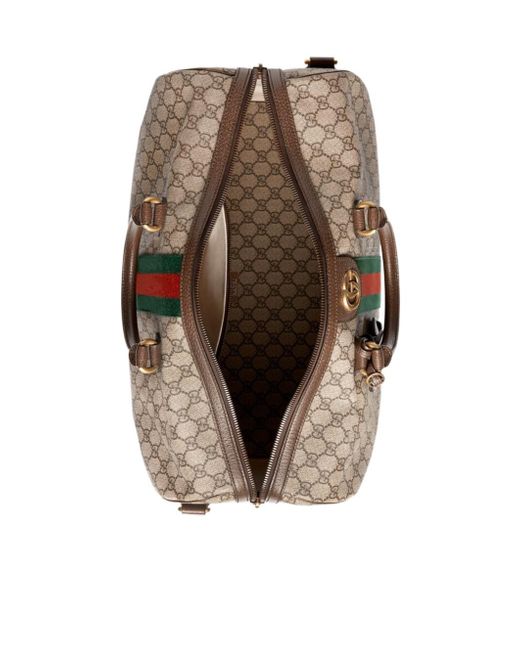 Gucci Brown Gg Supreme Ophidia Medium Carry-On Duffle Bag for men