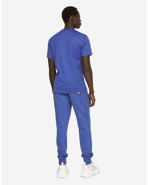 Dolce & Gabbana Blue Drawstring Track Pants for men