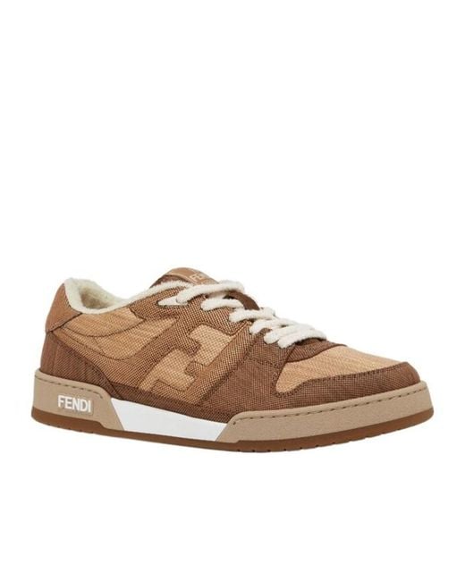 Fendi Brown Match Low-Top Sneakers for men