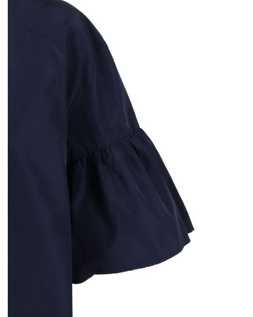 Weekend by Maxmara Blue Break Ruffled Sleeve Top