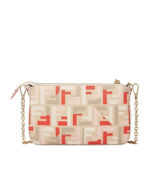 Fendi Pink Baguette Ff Printed Pouch