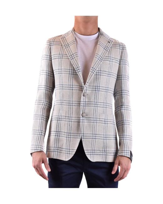 Tagliatore Gray Check-Print Single-Breasted Blazer for men