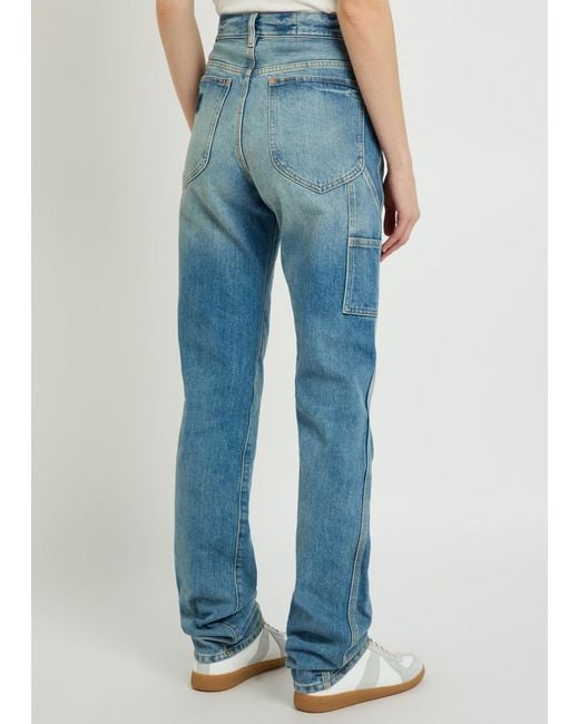 Maison Margiela Blue Twisted-Seam Straight-Leg Jeans
