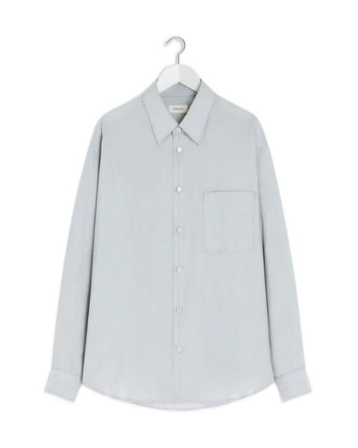 Lemaire Gray Chest-Pocket Long-Sleeve Shirt for men