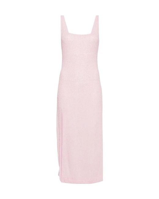 Staud Pink Le Sable Midi Dress